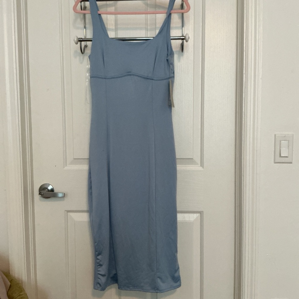 Elegant Blue Sleeveless Dress